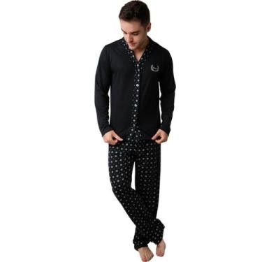 Imagem de Pijama Masculino Aberto Americano Manga Longa Calça Inverno - SOPHIA M