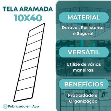 Imagem de Tela Aramada 10x40cm Organização Escritório Recados Anotações Painel D