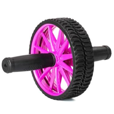 Imagem de Roda Rolo Rodinha Para Exercícios Abdominal Lombar Academia (ROSA)