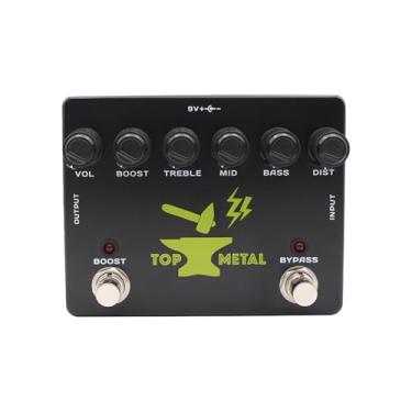 Imagem de Asixxsix Aumente o Pedal de Guitarra de Metal, Distorção de Metal Pesado Stompbox Com 3 Banda Eq Foco Médio para Baixos de Baixo Forte