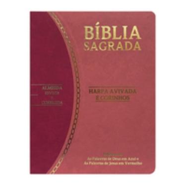 Imagem de Bíblia slim large ARC com harpa PU bicolor - rosa e pink