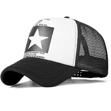 Imagem de Boné De Beisebol Moda Boné De Beisebol Homens Beisebol Ao Ar Livre Chapéu Respirável Homens Mulheres Malha Cap Hip Hop, blackwhiteA