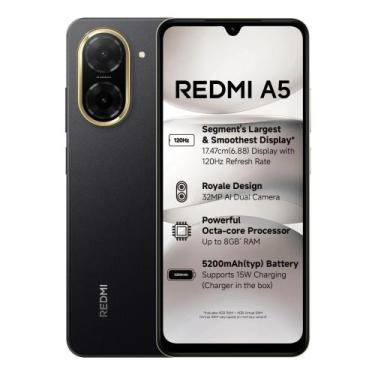 Imagem de Smartphone Xiaomi Redmi A5 64GB 3GB RAM GSM Dual Sim Black - Preto