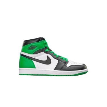 Imagem de Tênis masculino Air Jordan 1 Retro High OG, preto/verde da sorte - branco, Preto/verde da sorte/branco, 44 BR