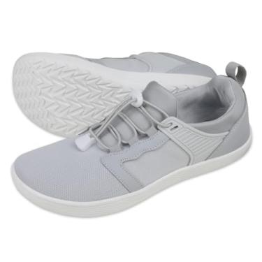Imagem de MeXYZ Barefoot Shoes Tênis masculino minimalista Cross-Trainer bico largo Zero Drop Sole Trail Running Walking Calçado aterrado, Cinza, 9.5 Women/8 Men