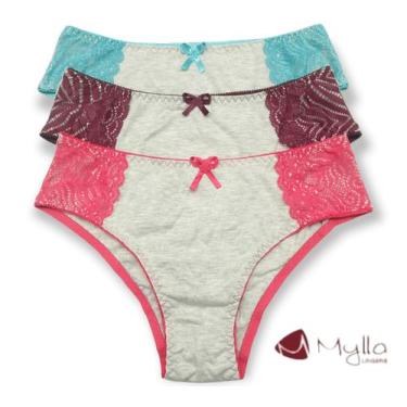 Imagem de "Kit 3 Calcinhas 100% Algodão Plus Size - Confortável - MYLLA LINGERIE