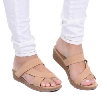 Imagem de Tamanco Feminino Anabela Cofort Ortopédico Casual Chique - Skalvin, Be