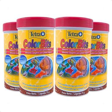 Imagem de Kit 4 Ração Tetra Para Peixes Colorbits Granules - 75G