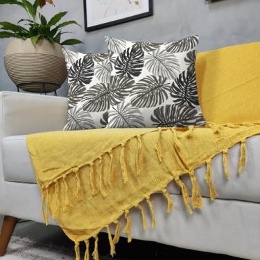 Imagem de Genérico, Kit Manta Para Sofá Amarela + 2 Capas De Almofada Com Zíper 07