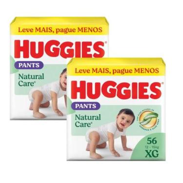 Imagem de Kit 2 Fralda Descartável Huggies Natural Care Roupinha Hiper XG 56 Uni