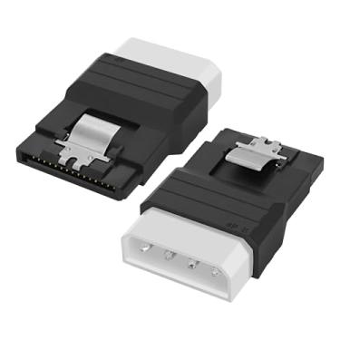 Imagem de XMSJSIY Adaptador IDE para SATA IDE 4 pinos para SATA 15 pinos, conversor de energia macho para fêmea, para discos rígidos, unidades de estado sólido, unidade de CD e DVD - 2 peças