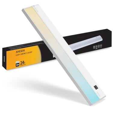 Imagem de Ansen 61.0 cm 18w 1237lm Hardwired sob armário luzes, 5CCT 2700K-5000K, CRI 92+, R9 90+, UGR inferior a 16, iluminação LED regulável sob balcão para cozinha