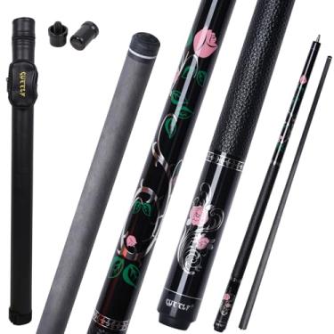 Imagem de CUEELF Taco de sinuca de fibra de carbono rosa rosa taco de bilhar taco profissional tecnologia de carbono completo com capa de 552 g para taco de sinuca