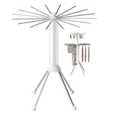 Imagem de Varal Roupa Duplo Robo Dobravel Portatil 360 Graus Suporte Gancho Arara Estende Pano Lençol Meia Toalha