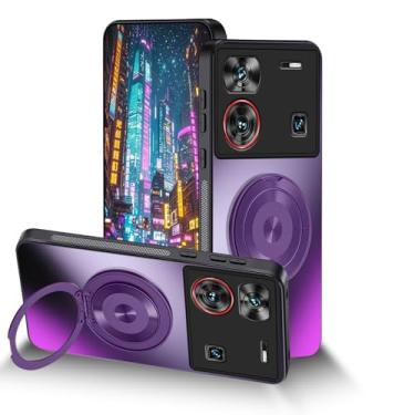 Imagem de Capa compatível com ZTE nubia Z60 Ultra com suporte ajustável azul, para ZTE nubia Z60 Ultra capas de telefone silicone fosco acessórios Funda para meninas proteção contra quedas capa fina original