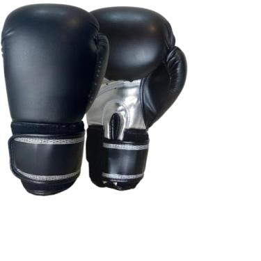 Imagem de Luva De Boxe Muay Thai + Bandagem + Bucal + Case Kickboxing (P/Prata,14oz)