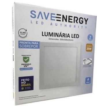 Imagem de Plafon Led Sobrepor 30X30 25W Branco Neutro 4000K Save