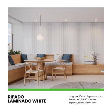 Imagem de Painel Ripado Laminado Eva 10Cm Largura Cor White Linha