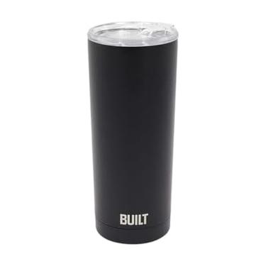 Imagem de Built, Copo de café e água de aço inoxidável selado a vácuo com parede dupla de 590 ml, fácil de limpar, tampa Tritan com protetor giratório para respingos, preto, 5286362
