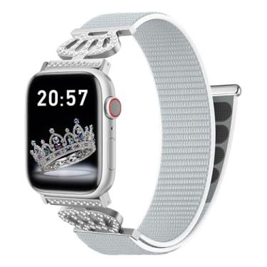 Imagem de Pulseiras de nylon compatíveis com Apple Watch série 10/9/8/7/6/5/4/3/2/1/SE de 38 mm, 40 mm, 41 mm, 42 mm, 45 mm, 46 mm, 49 mm, 40 mm, 40 mm, 40 mm, 40 mm, 41 mm, 41 mm, 41 mm, 42 mm, 44 mm, 4 e 2 e