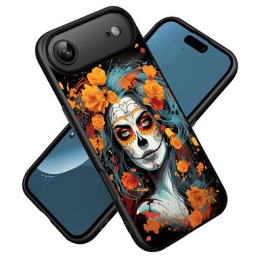 Imagem de ZXHSBROK Capa para iPhone 17 Air, silicone fino premium com [forro de microfibra macio antiarranhões] capa protetora à prova de choque para iPhone 17 Air (2025) 6,6 polegadas, caveira de açúcar menina