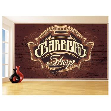 Imagem de Papel De Parede 3D Barbearia Barber Shop Logo 3,5M Brb13