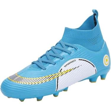 Imagem de Tênis de futebol masculinos de futebol com pontas longas, couro e borr