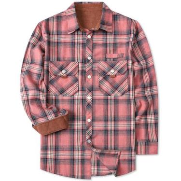 Imagem de Camisa masculina Sangtree de flanela de manga comprida xadrez com botõ