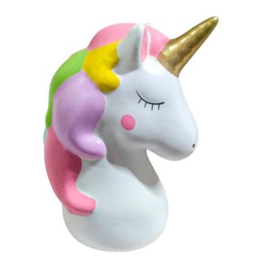 Imagem de Cofre Unicórnio Infantil Cerâmica Decorativo Colorido Fofo - RJCONECT,