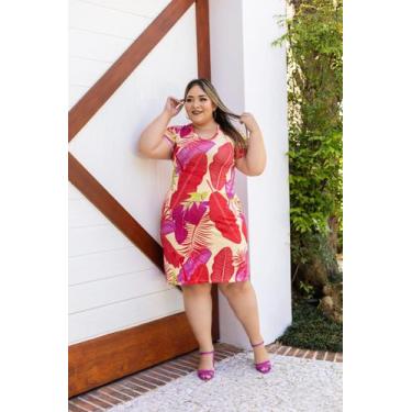 Imagem de Vestido Midi Viscolycra Ombro De Fora Plus Size - luh may, Rosa, G1