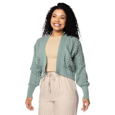 Imagem de Casaco Feminino Biamar Algodão Pontos Vazados Marrom-Feminino