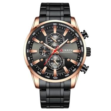 Imagem de Relógio Masculino Curren_8351, Cronógrafo, Em Aço Inoxidável, Movimento de Quartzo com Pulseira em Aço Inoxidável, Estilo Social Casual Luxo e À Prova D’Água