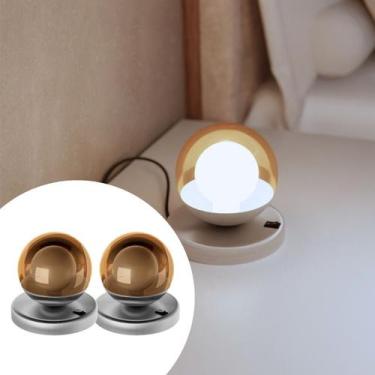 Imagem de Kit 2 Abajur de Mesa Moderno dama de Alumínio Bivolt com Globo vidro 1