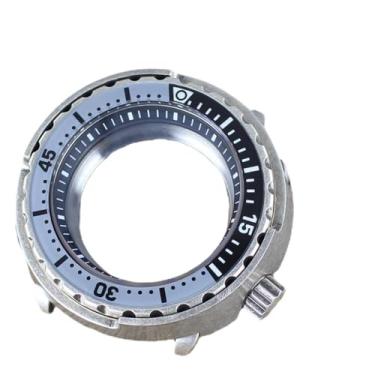 Imagem de FEIYASHI Modificação aço inoxidável 47 mm caixa de relógio Abalone vidro cristal safira para movimento NH35/NH36 NH38 4R36, Anel preto 1, Glass bottom cover, Caixa de relógio de luxo