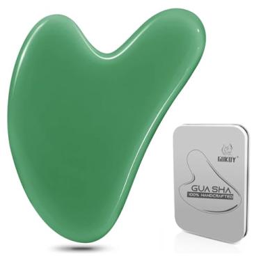 Imagem de Ferramentas faciais para Gua Sha, pedra de jade natural para Guasha, bastões de massagem manual para esculpir a linha do queixo e reduzir inchaço, ferramenta de massagem facial, ferramenta de cuidados