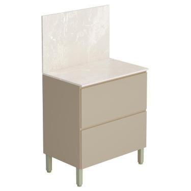 Imagem de Balcão De Cozinha Com Tampo 80cm 1 Porta Minsk K02 Vanilla - Mpozenato