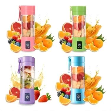 Imagem de Mini Liquidificador Portátil USB Recarregável 6 Lâminas para Sucos e S