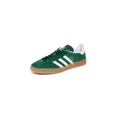 Imagem de adidas Tênis masculino Gazelle Indoor, Verde universitário/branco nuvem/chiclete, 45