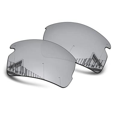 Imagem de Well-aimed Lentes de reposição polarizadas de 1,5 mm para óculos de sol Oakley Flak 2.0 OO9295, antiarranhões, resistente a impactos, Irídio prateado polarizado - 1,5 mm, One Size