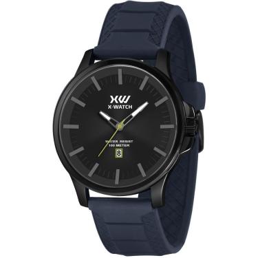 Imagem de Relógio X-Watch Masculino 48mm Aço Silicone Azul