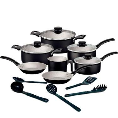 Imagem de Jogo de Panelas Tramontina Turim Antiaderente com Utensílios 12 Peças 