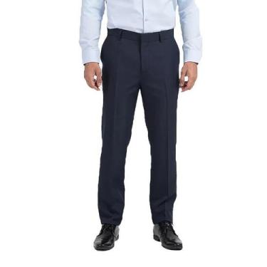 Imagem de Calça Oxford Social Premium Masculina  - Fusion Modas, Azul marinho, 3