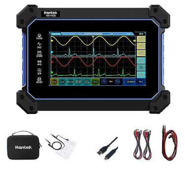 Imagem de Hantek To1112d tela sensível ao toque osciloscópio digital 2 canais 110mhz hanheld tablet osciloscópio digital + fonte de sinal + multímetro