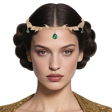 Imagem de BABEYOND Faixa de cabeça de diadema de casamento com folha de cristal para madrinha de honra, tiara de strass, coroa de noiva com caixa de presente, Metal