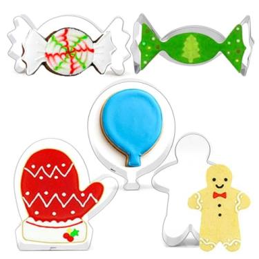 Imagem de Conjunto para molde de biscoito aço inoxidável sortido pequeno cortador formato de biscoito bonito casa para cortador de biscoito