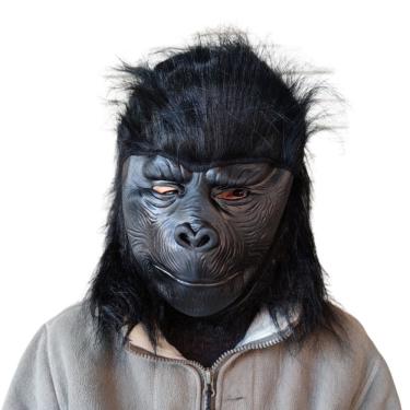 Imagem de Máscara de gorila, resina realista, animal, pele preta, cosplay de Halloween