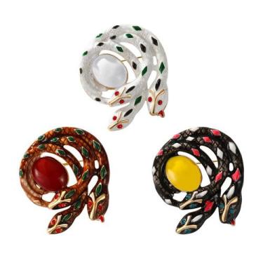 Imagem de Conjunto de alfinetes de broche, distintivo vintage Snake Retro Animal