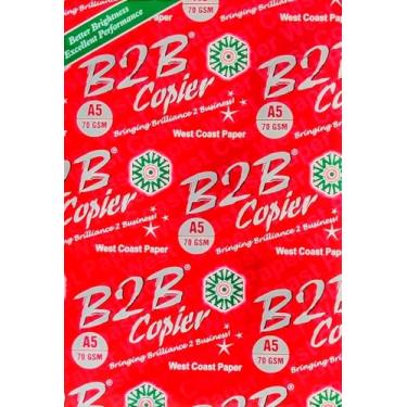 Imagem de Papel para copiadora B2B A5 (metade do tamanho A4) – 70 GSM, 500 folhas, 1 papel de impressão simples super brilhante ecológico para impressoras a laser e jato de tinta, impressão frente e verso para