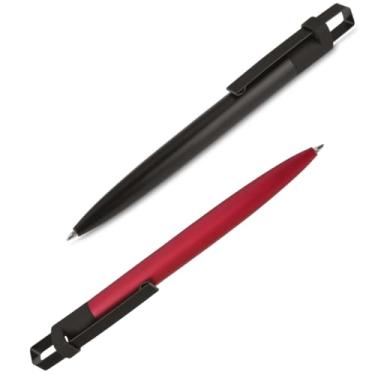 Imagem de Caneta Esferográfica de Metal, Azul, Corpo em Papel Reciclado, Kit com 2 Unidades, para Uso Profissional e Escolar, 15 x 3 x 15 cm (Azul e Preto)