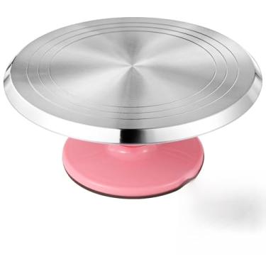 Imagem de Suporte giratório de decoração de bolo de 30,5 cm, toca-discos de alumínio para assar com base antiderrapante e rotação de 360° para design de pastelaria